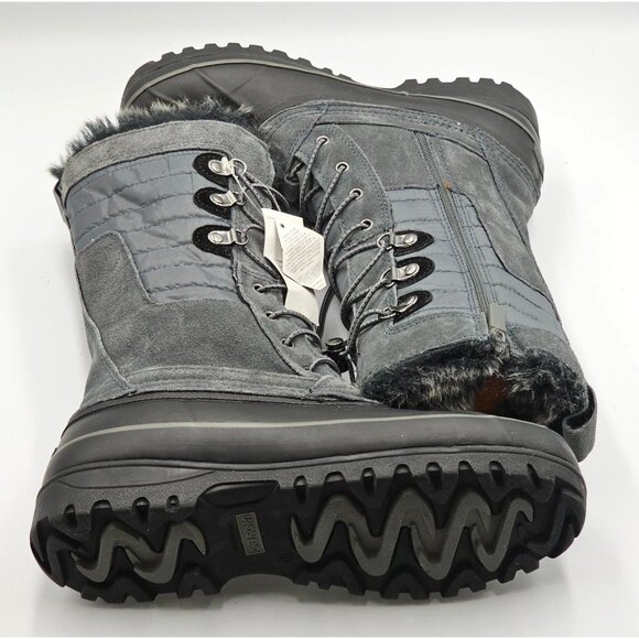 NWT Lands' End Women's Gray Squall Insulated Waterproof Snow Boots Sz 9B 2914 - Picture 7 of 15